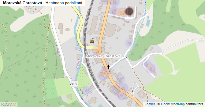 Moravská Chrastová - mapa podnikání