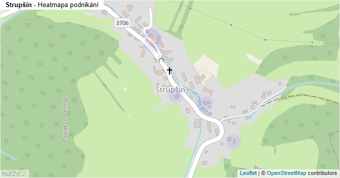 Strupšín - mapa podnikání
