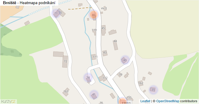 Brniště - mapa podnikání