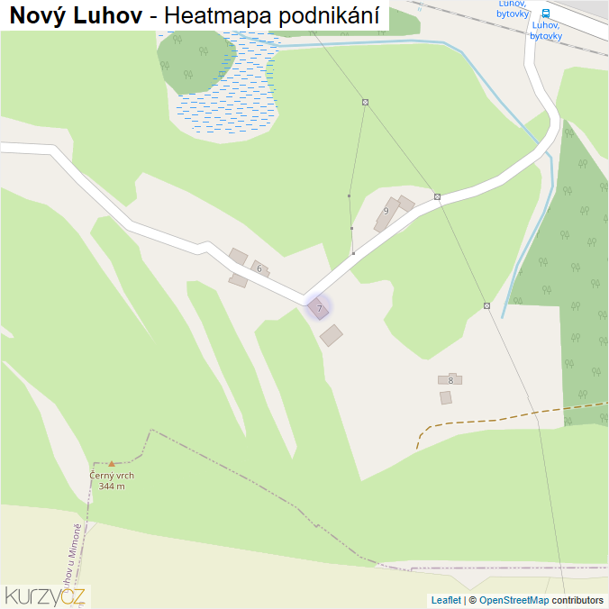 Mapa Nový Luhov - Firmy v části obce.