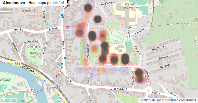 Absolonova - mapa podnikání