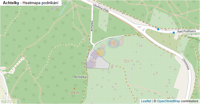 Achtelky - mapa podnikání