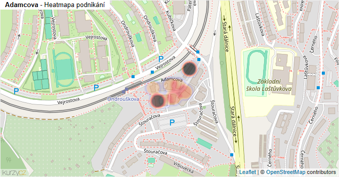 Adamcova - mapa podnikání