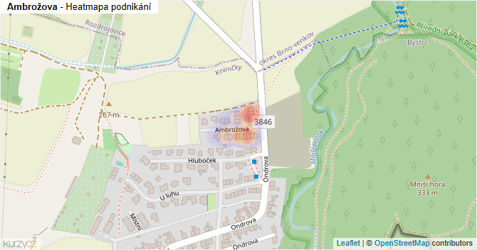Ambrožova - mapa podnikání