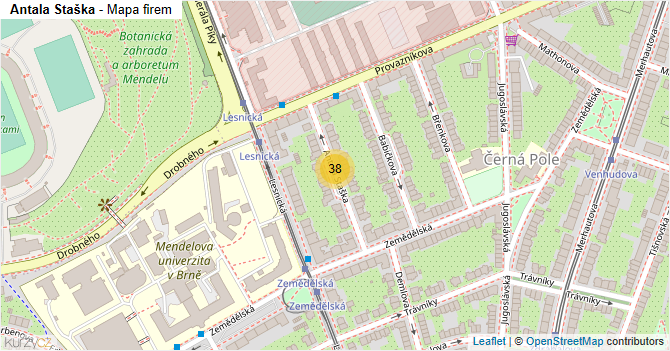 Antala Staška - mapa firem