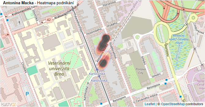 Antonína Macka - mapa podnikání