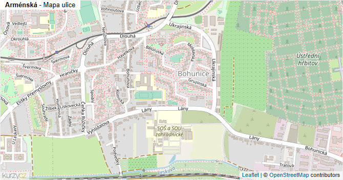 Arménská - mapa ulice