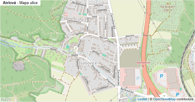Atriová - mapa ulice