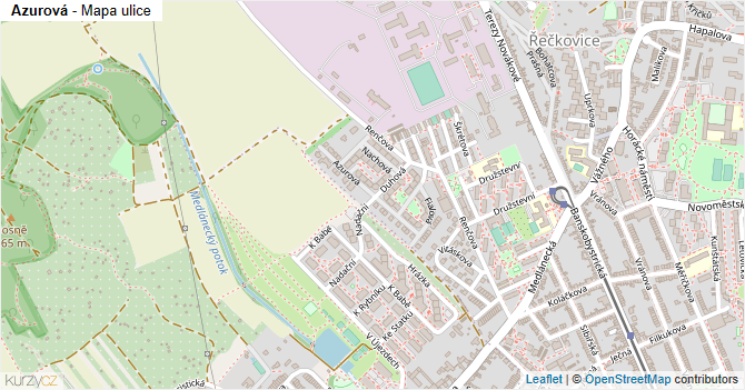 Azurová - mapa ulice