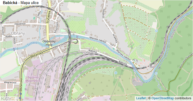 Babická - mapa ulice