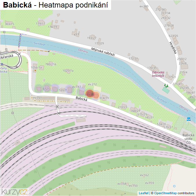 Mapa Babická - Firmy v ulici.