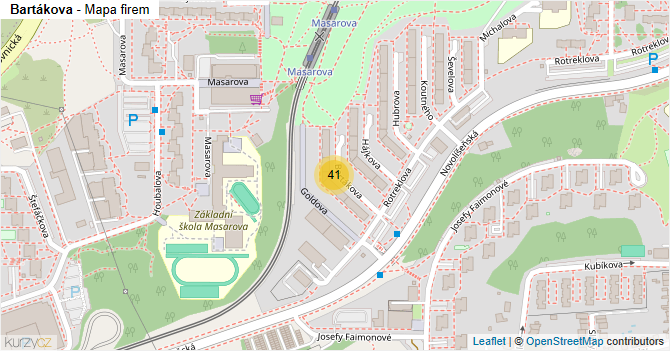 Bartákova - mapa firem
