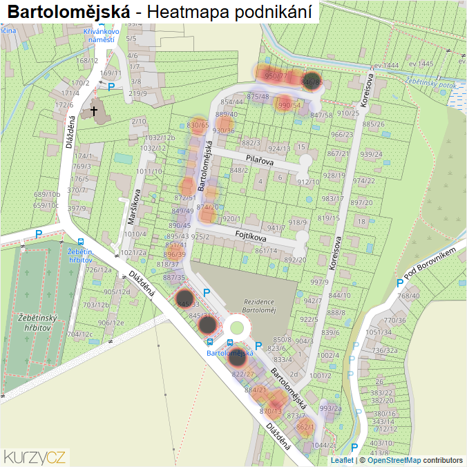 Mapa Bartolomějská - Firmy v ulici.
