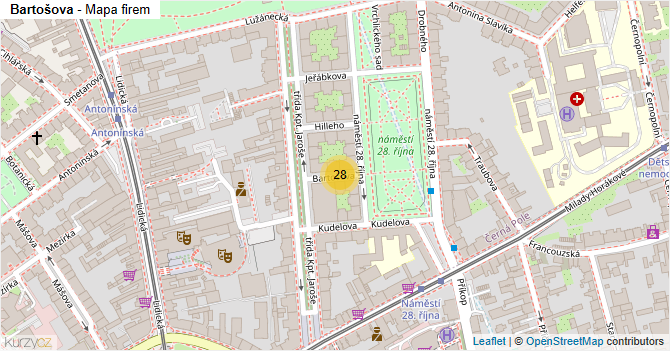 Bartošova - mapa firem