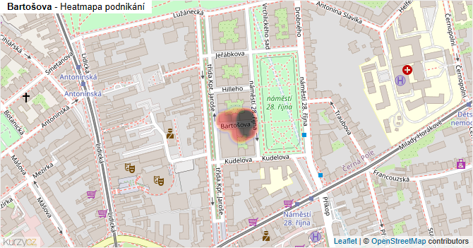 Bartošova - mapa podnikání