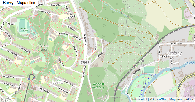 Barvy - mapa ulice