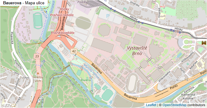 Bauerova - mapa ulice