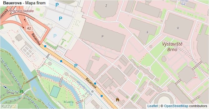 Bauerova - mapa firem