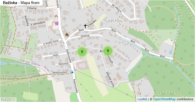 Bažinka - mapa firem