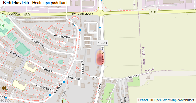 Bedřichovická - mapa podnikání