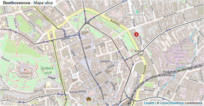 Beethovenova - mapa ulice