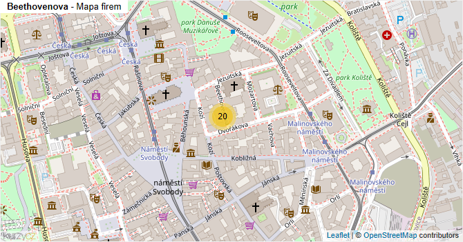 Beethovenova - mapa firem