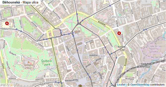 Běhounská - mapa ulice