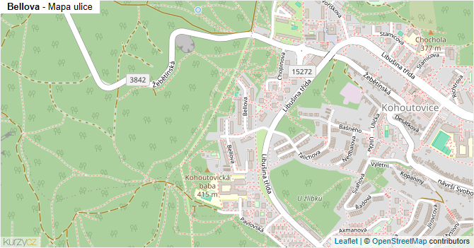 Bellova - mapa ulice