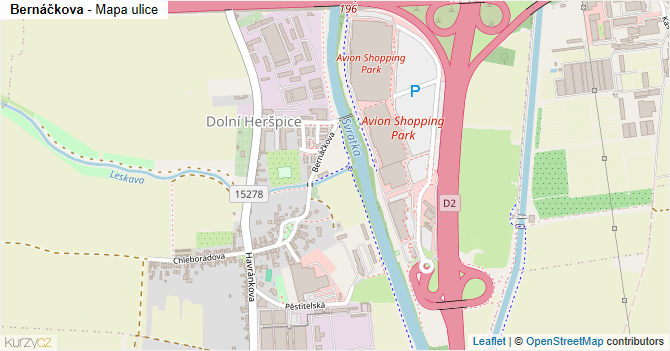 Bernáčkova - mapa ulice