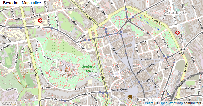Besední - mapa ulice