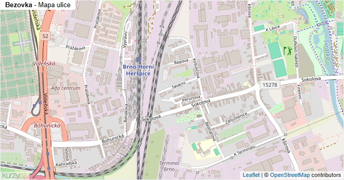 Bezovka - mapa ulice