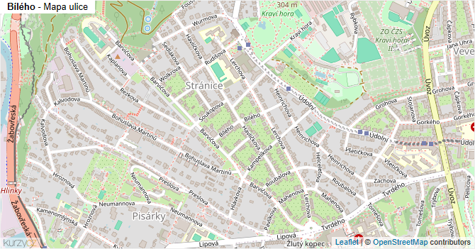 Bílého - mapa ulice