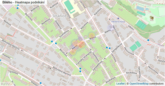 Bílého - mapa podnikání