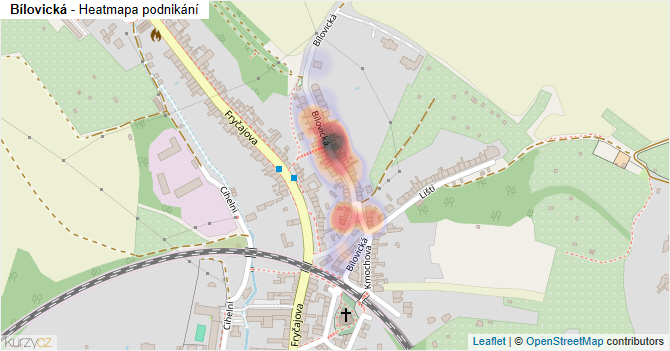 Bílovická - mapa podnikání