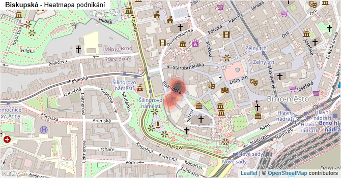 Biskupská - mapa podnikání