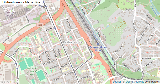 Blahoslavova - mapa ulice