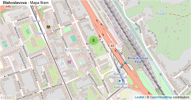 Blahoslavova - mapa firem