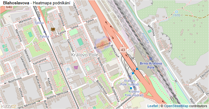 Blahoslavova - mapa podnikání