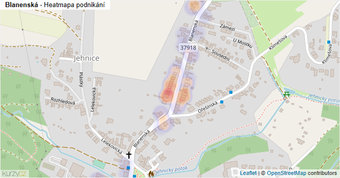 Blanenská - mapa podnikání