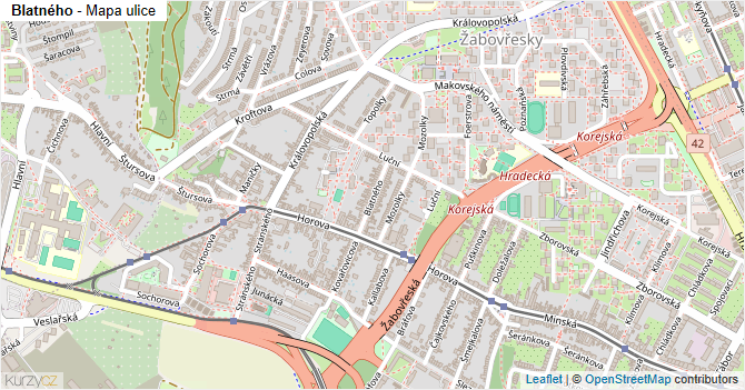 Blatného - mapa ulice