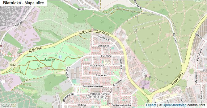 Blatnická - mapa ulice