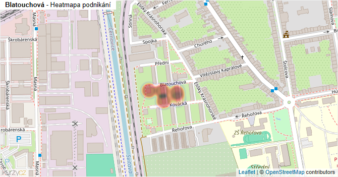 Blatouchová - mapa podnikání