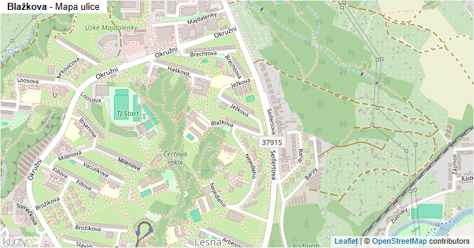 Blažkova - mapa ulice