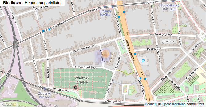 Blodkova - mapa podnikání
