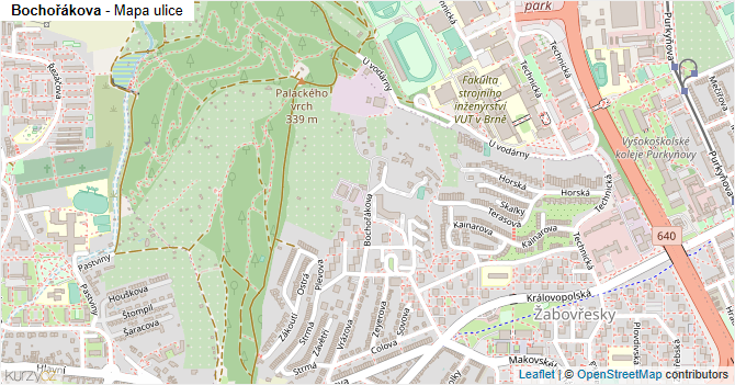 Bochořákova - mapa ulice