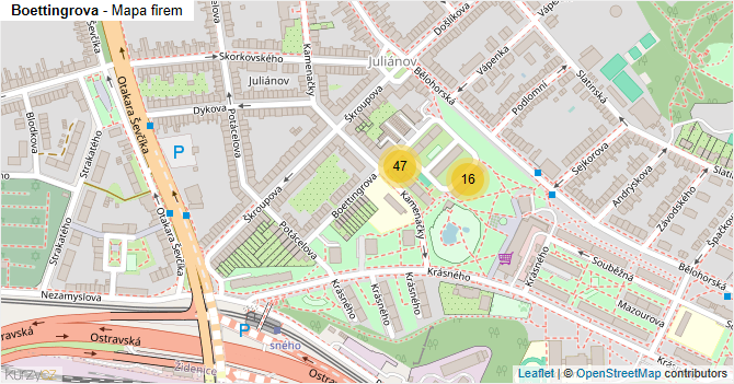 Boettingrova - mapa firem
