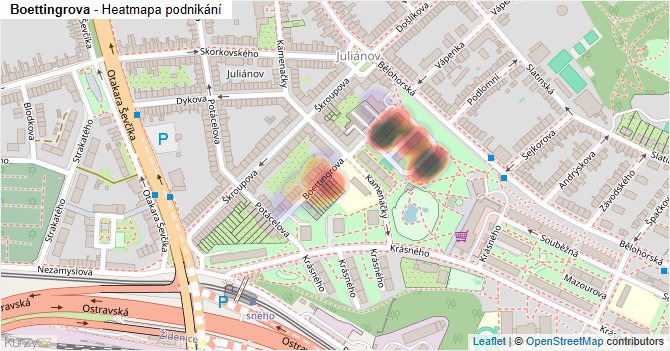 Boettingrova - mapa podnikání