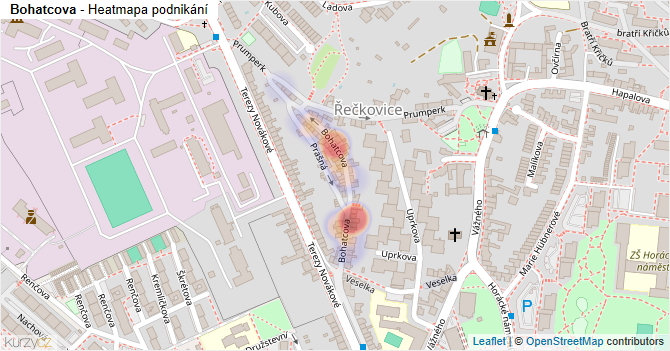 Bohatcova - mapa podnikání