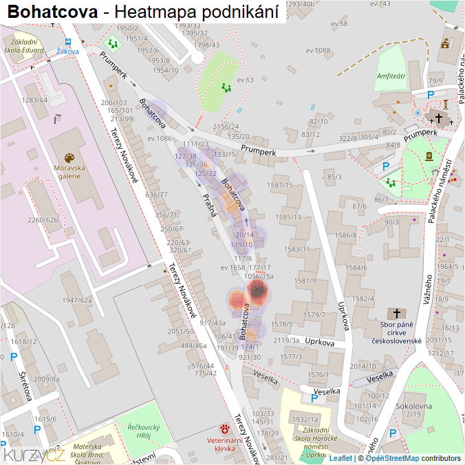 Mapa Bohatcova - Firmy v ulici.