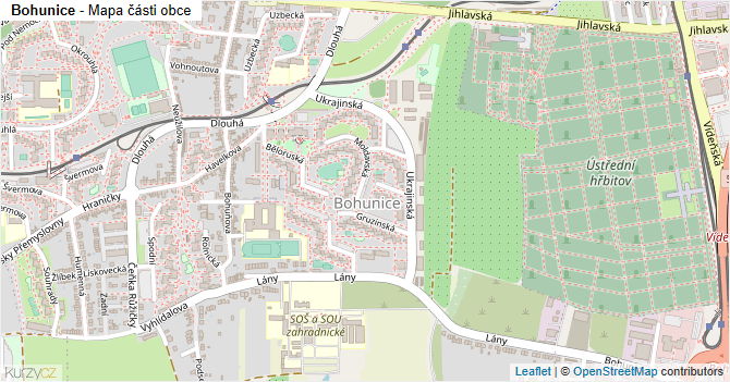 Bohunice - mapa části obce